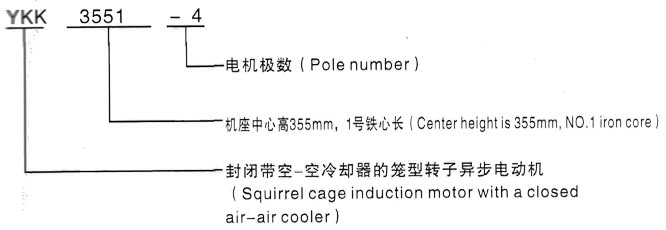 YKK系列(H355-1000)高压蒸湘三相异步电机西安泰富西玛电机型号说明